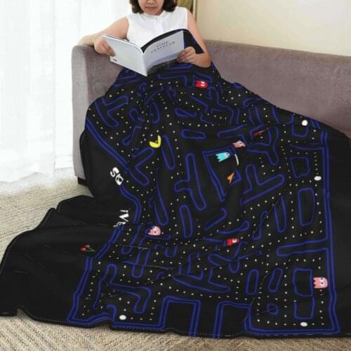 Portable warm flannel Retro Game blanket Game Anime 80s blankets for Sofa Sherpa Fleece Bedspread Wrap