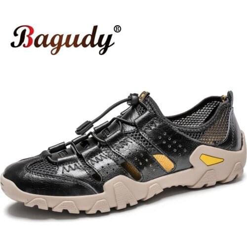 Genuine Leather Causal Mens Sandals Outdoor Beach Wading Mens Shoes Non-slip male hiking Casual MenS Shoes Summer Men Sandals