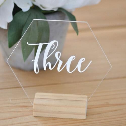 Hexagon Table Number Wedding Acrylic Wedding Table Number Geometric Wedding Table Decor Custom Table Number Modern Wedding