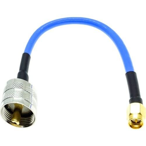 SMA Male to UHF male PL259 connector RG402 RG-402 Semi Flexible Coaxial Cable 0.141" 50ohm Blue
