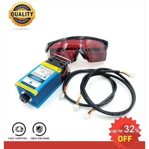 5.5w 450nm Focusing Blue Laser Module Laser Engraving And Cutting TTL Module 5500mw Laser Can Engrave On Wood