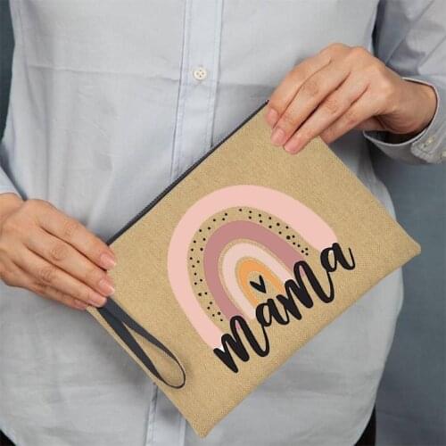 Rainbow Mama Shopping Clutch Bag Purse Travel Cosmetic Bags Women Toiletries Organizer Female Storage Make Up Cases Mother Gifts