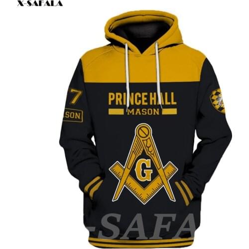 FREEMASONR Prince Hall Mason 3D Printed Hoodie Man Female Outwear Zipper Sweatshirt Casual Hooded Jersey Q14-24 Pullover