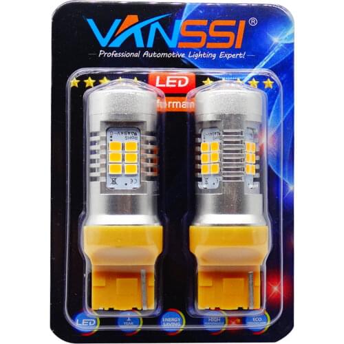 VANSSI 2pcs T20 7440 LED Bulbs W21W WY21W 7440na LED Turn Signal Backup Reverse Light Bulbs White Amber Yellow DC12-24V