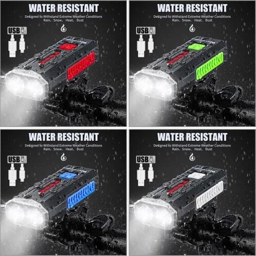 Bike Headlight 1000LM LED head light lamp Horn Bicycle Accessories