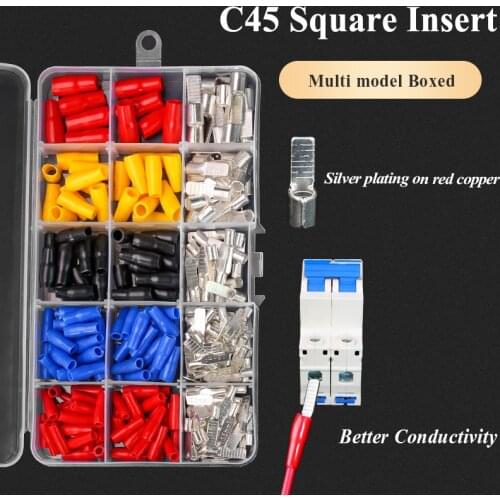 C45 Insert 1.5-10mm2 Red Copper Circuit Breaker Plug Pin-Shaped Cable Cold pressed wire terminal Sheath-Set Plug Cable-Wire Pin