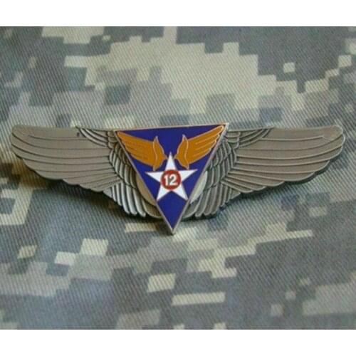 WW2 U.S. 12TH AIR FORCE Pilot Wing Badge PIN