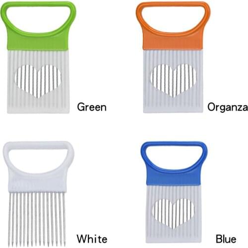 1PC Stainless Steel Onion Needle Onion Holder Handheld Simple Slicer Fruit Vegetable Cutter Potato Kitchen Tool Bar Accessories