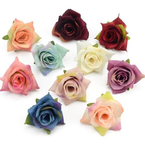 10PCS DIY High Quality Artificial Silk Flowers Head For Home Wedding Party Decoration Wreath Gift Box Scrapbooking Fake Flowers