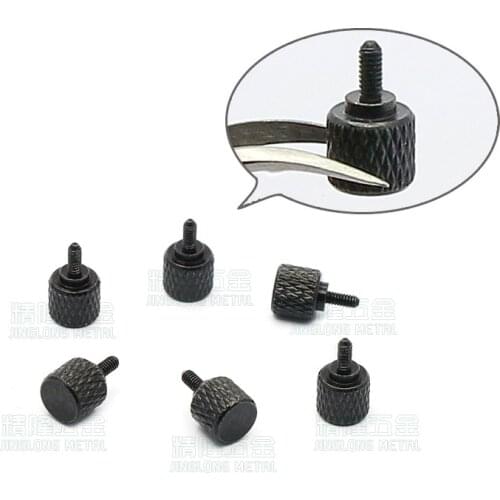 10pcs/lot M2*4.5 Thumb screw carbon steel black plating pineapple knurling round head with step manual adjustment screws M2x4.5