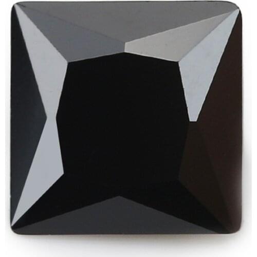 50PCS 1.5x1.5~15x15mm Square Shape Loose CZ Stone Black AAAAA Cubic zirconia Synthetic stone For Jewelry DIY Gems Stone