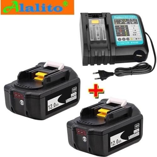 BL1860 Rechargeable Battery 18 V 12000mAh Lithium ion for Makita 18v Battery BL1840 BL1850 BL1830 BL1860B LXT 400+charger