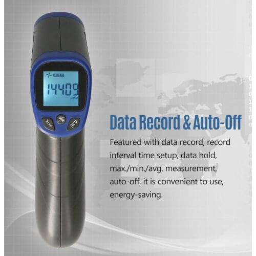 Digital Tachometer Non-Contact Laser Tachometer Handheld RPM Meter Speedmeter with Backlit LCD Display for Motor Machine Lathe