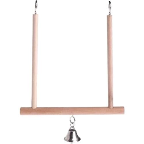 1PC Wooden Birds Cage Perch Cage Hanging Wood Birds Perch Parrot Toys Stand Holder Natural Wood Swing Pet Supplies