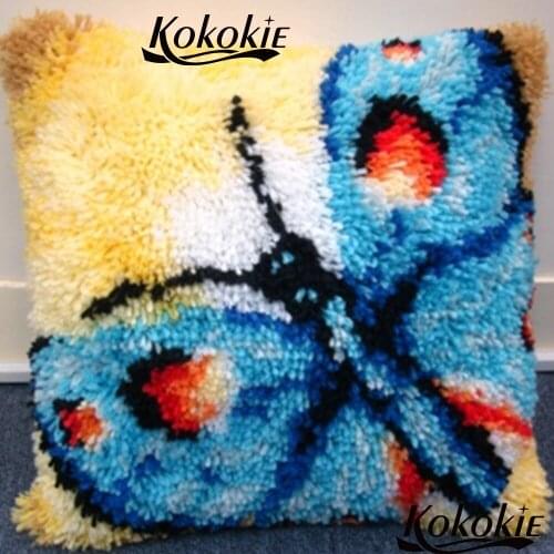Diy rug cushion blanket Handmade Embroidery Pillowcase Latch Hook Pillow Kits Crocheting Kit Rug Yarn cross stitch Needlework