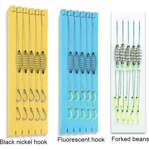 Fluorescent Anti-hanging Explosion Hook Fishing Artificial Lure Bait Cage Feeder Carp Fishing with Line Hooks for Fishing Tackle