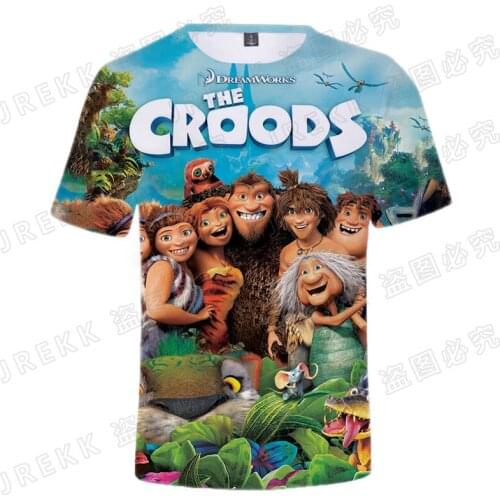 Disney Cartoon Anime The Croods 3D T shirt Men Women Children Summer Casual Streetwear Boy Girl Kids Print T-shirt Cool Tops Tee