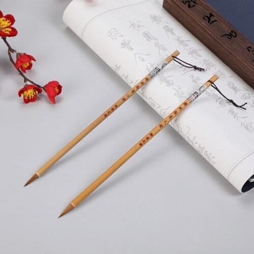 Refined wolf hair brush size regular script articles adult Four Treasures writing brush Teachers Day giftcalligraphy