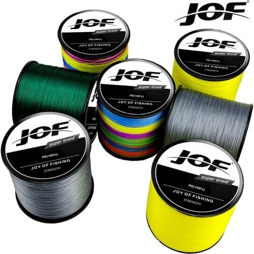 JOF X12 X9 1000M 500M 300M 100M Braided Fishing Lines 12/9 Weaves 20-120LB Smooth PE Multifilament Line for Sea Fishing
