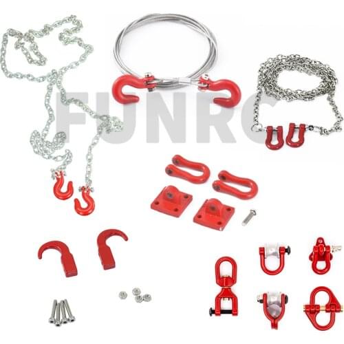 RC Car Metal Trailer Tow Hook Chain Accessories for 1:10 Model Crawler TRAXXAS TRX4 TRX6 Axial SCX10 90046 AXI03007 Redcat MST