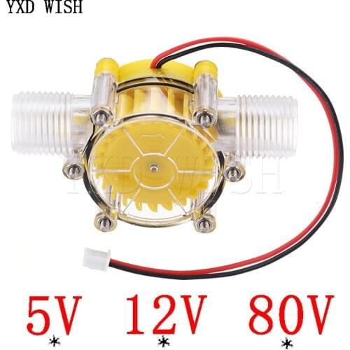 DC 5V/12V/80V 10W Water Flow Pump Mini Hydro Generator Turbine Flow Hydraulic Conversion for energy conversion Energy Generators