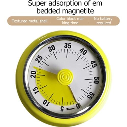 Multifunctional Stainless Steel Mechanical Reminder Timer Kitchen Countdown with Magnet for Cooking Classroom Teaching Homework