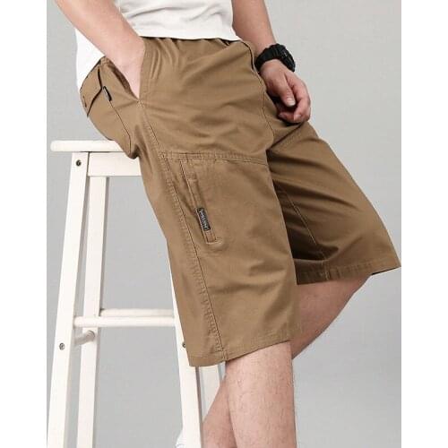 Mens summer thin cropped trousers The pants in the loose Cotton 7 cent shorts Mens casual shorts with large pockets