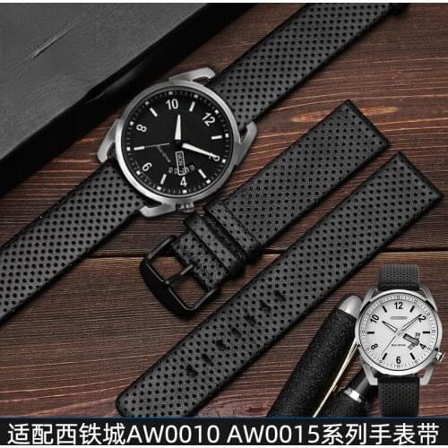 For Citizen Leather Watch Strap AW0015-08E AW0010-01A\E Mens Watch Band Air Hole Type 20mm Watchbands