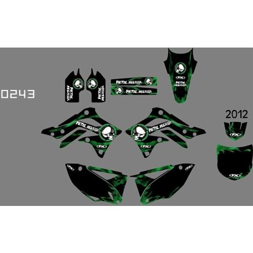 0243 motorcycle Team Graphic & Backgrounds Decal Stiker Kits for Kawasaki KXF450 2012