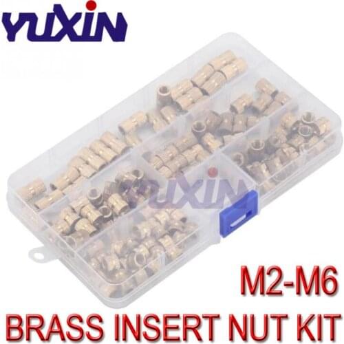 M2 M2.5 M3 M4 M5 M6 Sets Brass Insert Nut Isolation Column Injection Molding Knurl Insert Nut Kit Knurled Thread Inserts Nuts