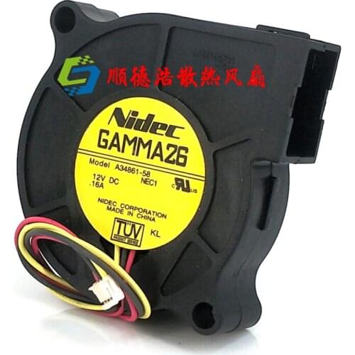 Nidec A34861-58 GAMMA26 NEC1 DC 12V 0.16A 50x50x15mm 3-wire Server Cooling Fan