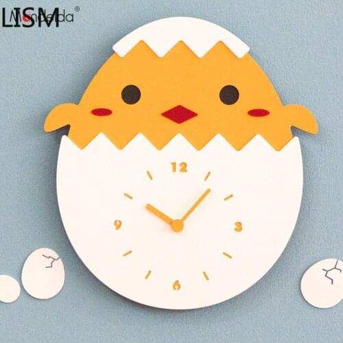 Nordic Design Childrens Cartoon Cute Wall Clock Mute Wall Watch Living Room Modern Minimalist Personality Clock Horloge Mural