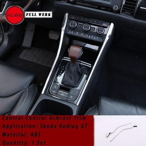 ABS Car Styling Interior Trim Central Control Armrest Trim for Skoda Kodiaq GT Inner Handle Armrest Trim Sticker Cover Accessory