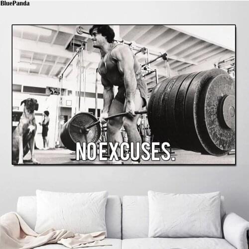 Bodybuilding Fitness Motivation Poster White And Black Painting On Canvas Bedroom Wall Art Decoration Pictures Home Decor