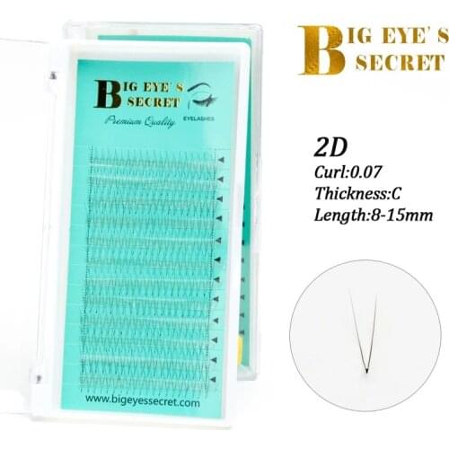 Big Eyes Secret Premium Premade Volume Fans Short Stem 2D3D4D5D6D7D10D 0.07mm CD Curl Eyelash Extension Cilios Soft Mink Lashes