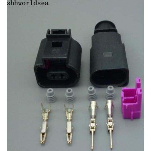 Shhworldsea 5/30/100sets 2 Pin 1.5mm 1J0973802/1J0973702 Auto Temp sensor plug,deflation valve plug waterproof connector for VW