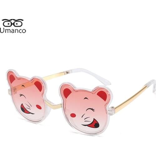 2021 Fashion Cartoon Sunglasses For Children Mouse Animal Image Metal Frame AC Lens Boys Girls Vacation Outdoor Gift Anti UV400