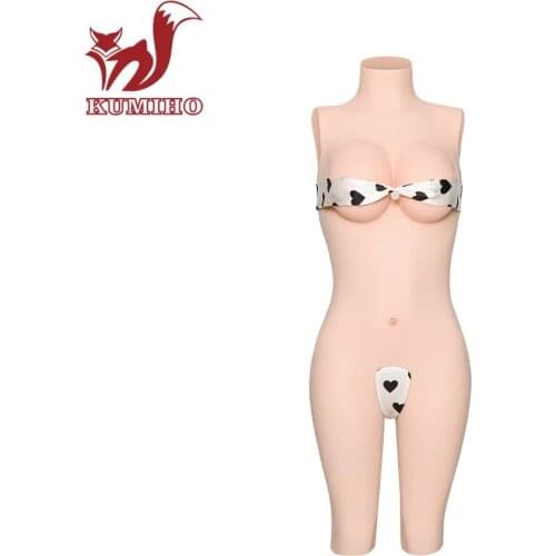 KUMIHO Top silicone material 2G 5-point Vagina Bodysuit silicone gel fake boobs for Drag Queen Transgender Mimic womans vagin