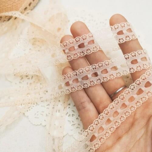 1M Embroidery Tulle Lace Ribbon 1.7cm Cotton Mesh Lace Material Trimmings Fabric For Sewing Wedding Dress Collar Supplies QP6