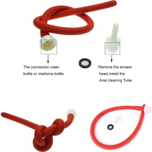 50-150CM Silicone Enema Nozzle Washing Anal Cleaning Shower Douche Anal Shower Tube Bidet Ducha Anal Wash Bidet Hose