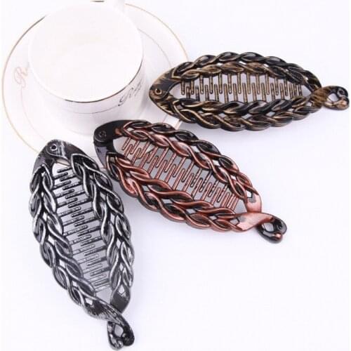 New Fish Shape Pearl Rhinestone Hair Claw Clips Hair Jewelry Banana Barrettes Hairpins Hair Accessories For Women Clips