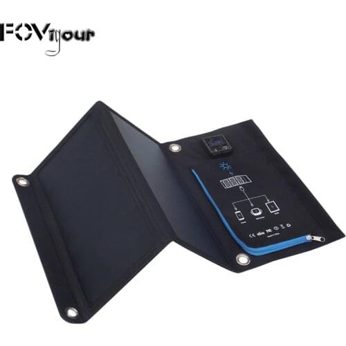 Fovigour SunPower 15W Solar Cells Charger 5V 2.1A USB Output Devices Portable Solar Panels for Smartphones