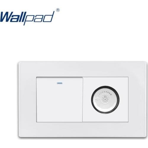 1 Gang 2 Way With Dimmer Wallpad Luxury White PC Panel Wall Light Switch Rocker Switch 16A AC110~250V