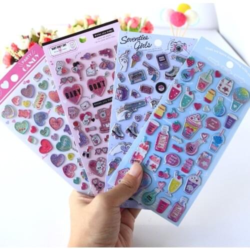 1pcs Kawaii Stationery Stickers laser Shake Drink Diary Planner Decorative Mobile Stickers Scrapbooking DIY Craft Stickers