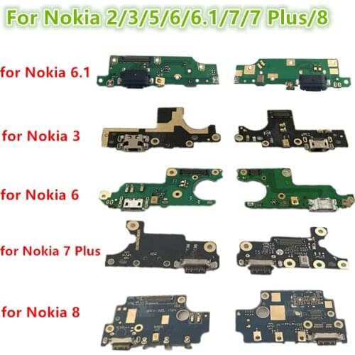 1Pcs Charger Port For Nokia 2 3 5 6 6.1 7 7 Plus 8 Charging Jack Port Microphone USB Connector Flex Cable Board Replacement Part