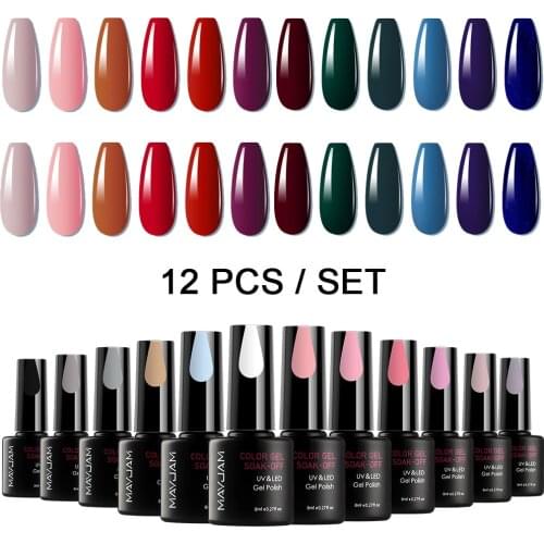 8ml Gel Nail Polish 12pcs Set Soak Off UV Gel Nail Gel Polish Cosmetics Nail Art Manicure Nails Gel Polish Shellak Nail Varnish