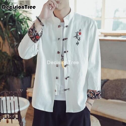 2021 chinese blouse traditional chinese clothing for men tang suit collar kung fu tai uniform shirts streetwear kung fu blouse