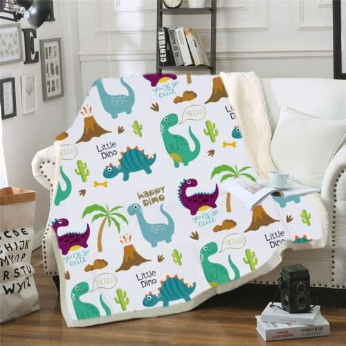 3D Dinosaur Blanket Cartoon Tyrannosaurus Sofa Throw Blanket for Kids Single Size Bed Linens boys gift Microfiber Fabic Blanket