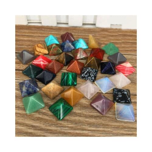 7 Pcs/lot Chakra Pyramid Stone Set Crystal Healing Chakra Set or Jewelry Making Multi-color Random Color