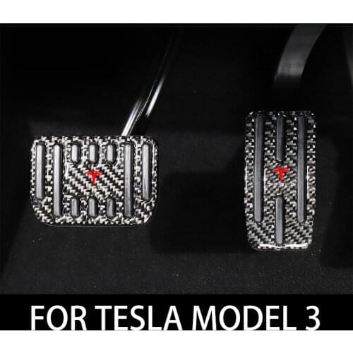 Interior modification accessories for Tesla Model3 ModelX ModelS 2017-2020 car carbon fiber foot pedal pads covers